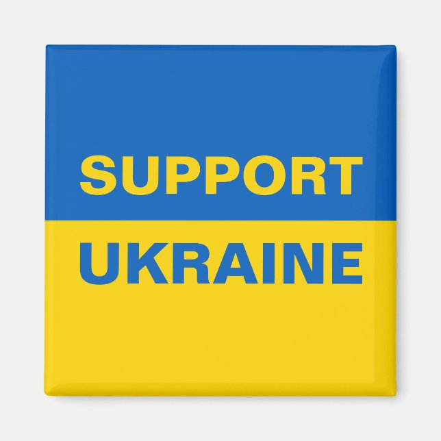 Aimant Soutenez le drapeau ukrainien (Devant)