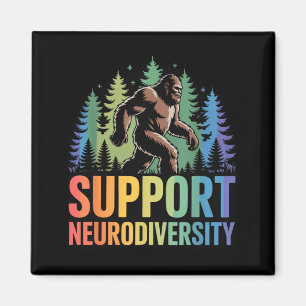 Aimant Soutenir la Neurodiversité Drôle Bigfoot Autisme T