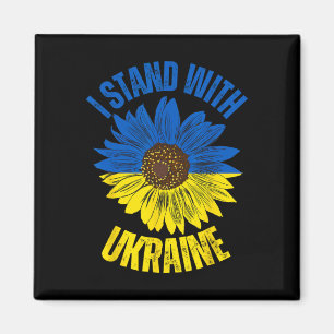 Aimant Soutenir l'Ukraine Je suis avec le drapeau ukraini