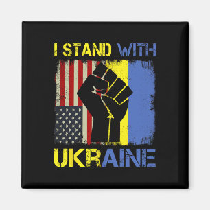 Aimant Soutenir l'Ukraine Je suis avec l'Ukraine Drapeau