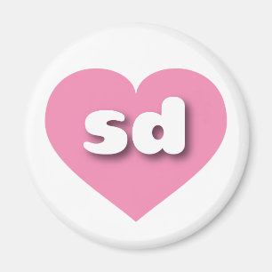Aimant South Dakota coeur rose - J'aime sd