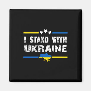 Aimant Soutien Je suis avec le drapeau de l'Ukraine Améri