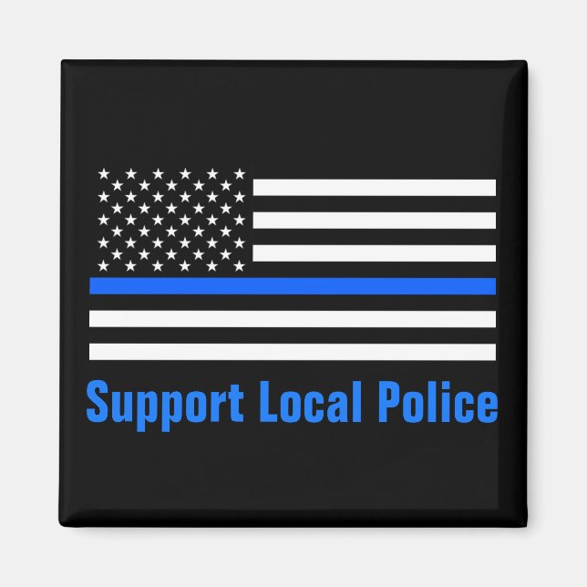 Aimant Soutien Police locale Ligne Bleue Mince (Devant)