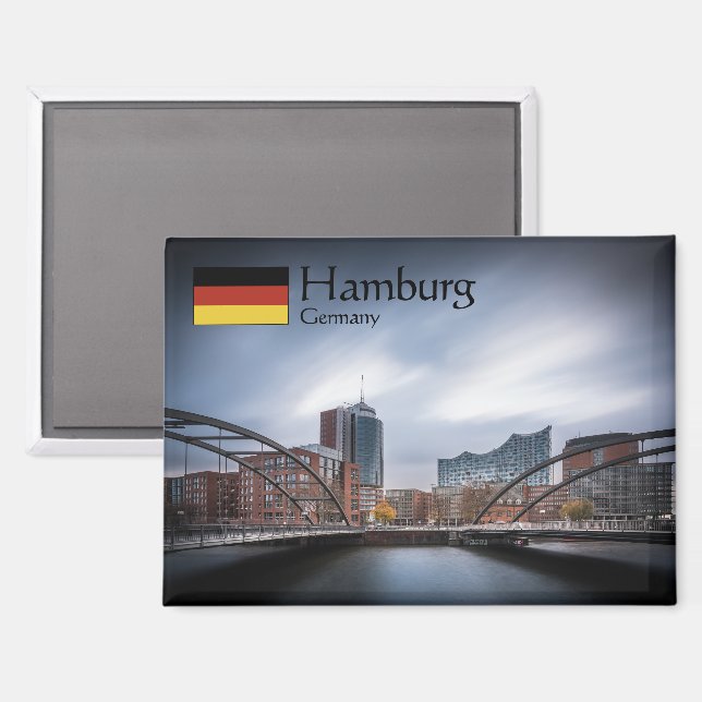 Aimant Souvenir de Hambourg Allemagne (Recto/Verso)