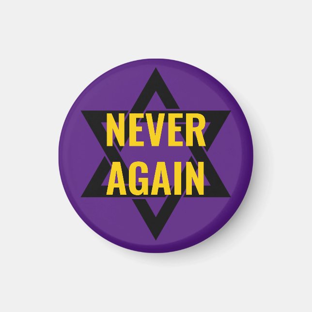 Aimant Souvenir de l'Holocauste JAMAIS DE NOUVEAU (Devant)