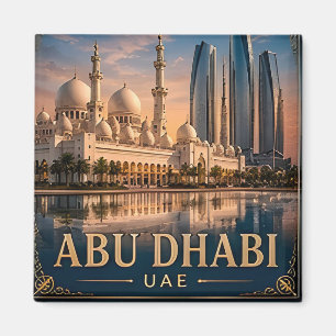 Aimant 🧲 Souvenir de vacances sur la skyline d'Abu Dhabi