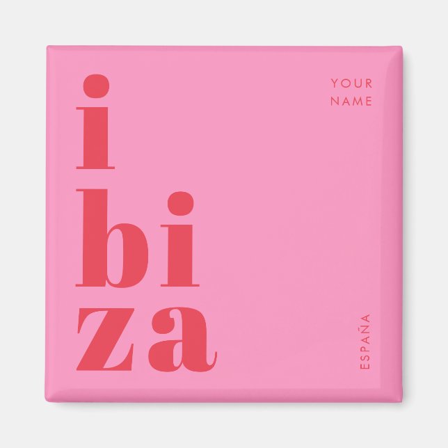 Aimant Souvenir élégant d'Ibiza Espagne (Devant)