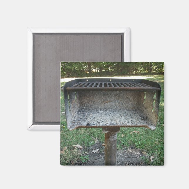 Aimant Souvenirs du camping Terrain de camping Grill (Recto/Verso)