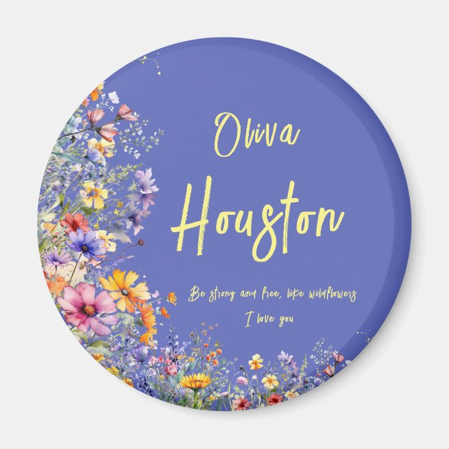 Aimant Soyez forts et libres, comme des Fleurs sauvages | (Devant)