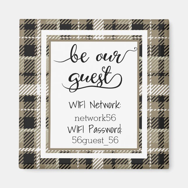 Aimant Soyez Notre Invité Informations Wifi Mot De Passe  (Devant)