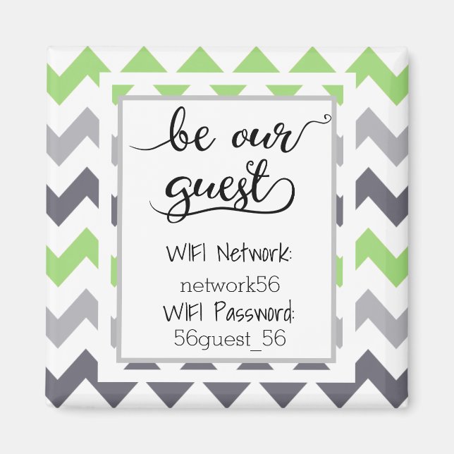 Aimant Soyez Notre Invité Informations Wifi Mot De Passe  (Devant)