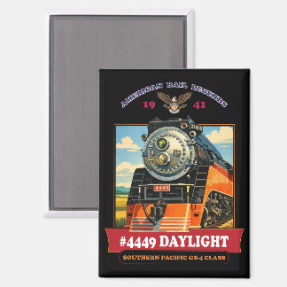 Aimant SP GS-4 Daylight Steam Locomotive Vintage Poster