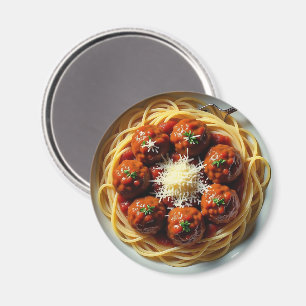 Aimant Spaghetti avec Dîner de boulettes de viande