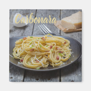 Aimant Spaghetti Carbonara Pasta avec Bacon et Parmesan