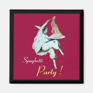 Aimant SPAGHETTI PARTY ITALIAN KITCHEN, RESTAURANT rouge