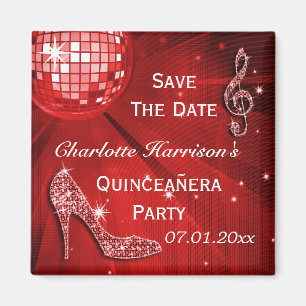 Aimant Sparkly Stiletto Heel Quinceañera Enregistrer La D