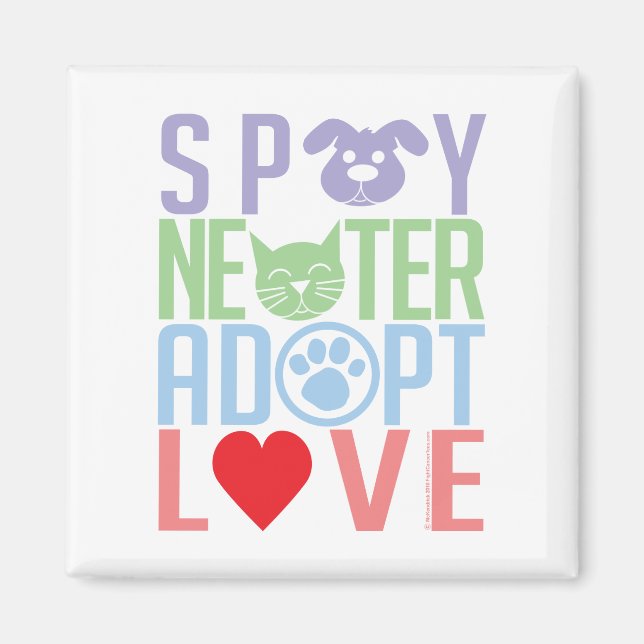 Aimant Spay Neuter Adopter l'Amour 2 (Devant)
