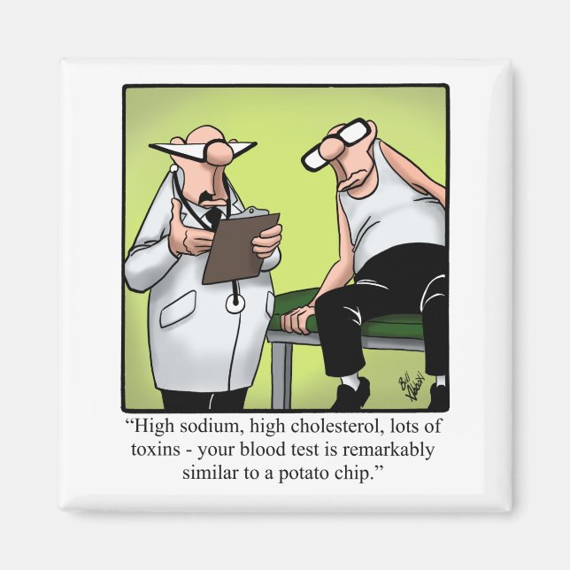 Aimant Spectacles amusants Humour de dessin de santé Médi (Devant)