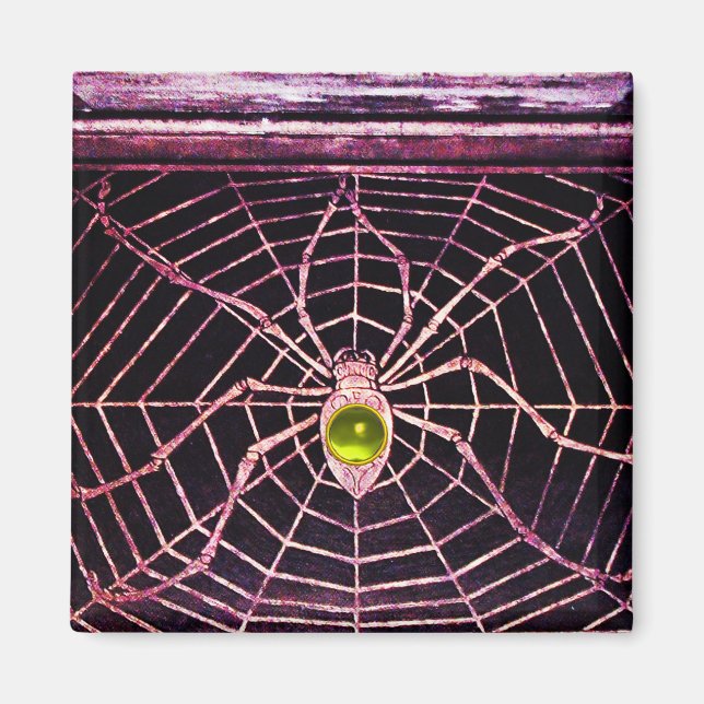 Aimant SPIDER ET WEB Jaune Topaz Noir (Devant)