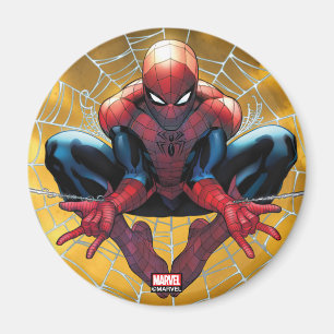 Aimant Spider-Man   Assis Dans Un Web