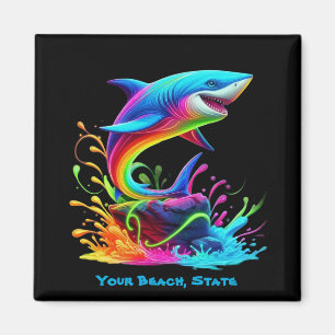 Aimant Splash de requin coloré
