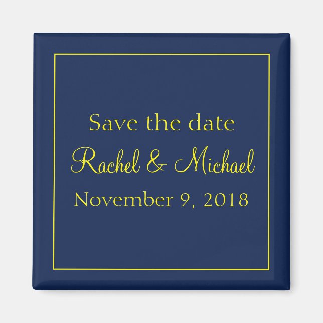 Aimant Splendid Save the Date Blue and Yellow (Devant)