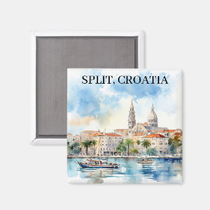 Aimant Split Croatie Dalmatie Aquarelle