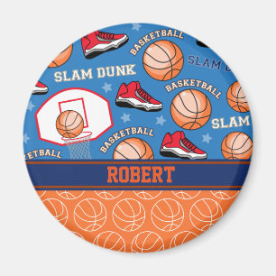 Aimant SPORTS Personnaliser Nom Basketball Fan Fun Motif