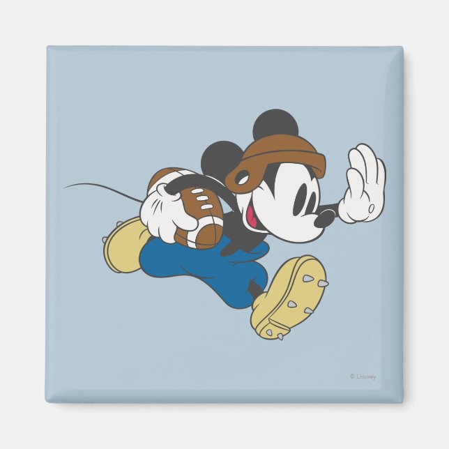 Aimant Sporty Mickey | Courir avec le football (Devant)