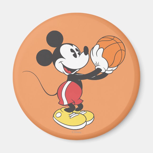 Aimant Sporty Mickey | Tenir un basket-ball (Devant)