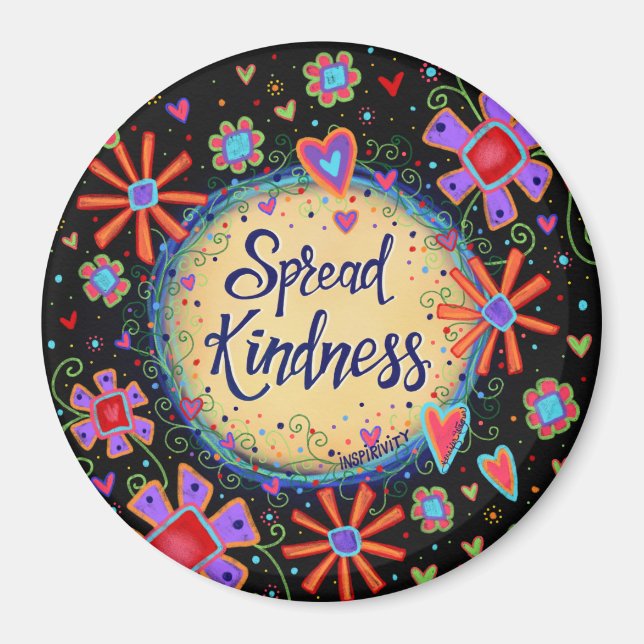 Aimant Spread Kindness tendance Fun Floral Moderne Plutôt (Devant)