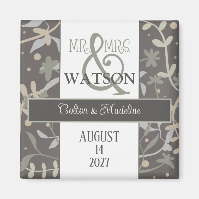 Aimant Sprigs Floraux Inspirété moderne Simple Élégant (Devant)