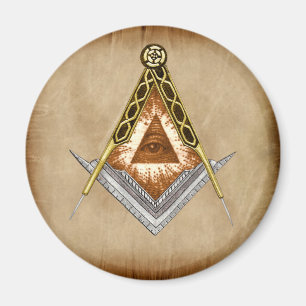 Aimant Square and Compass with All Seeing Eye