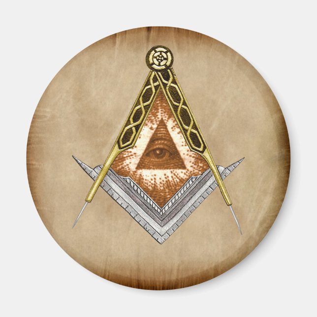 Aimant Square and Compass with All Seeing Eye (Devant)