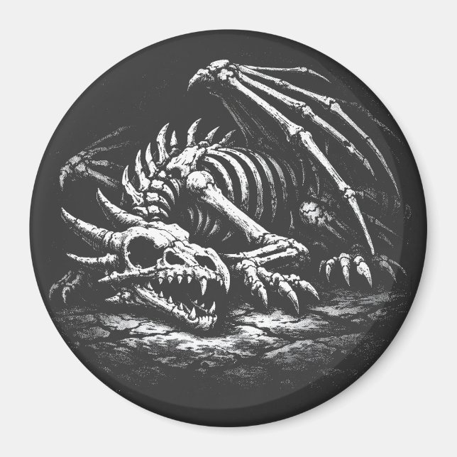 Aimant Squelette de dragon — par BurnsInHell (Devant)