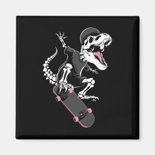 Aimant Squelette de T-Rex Skateur - Ska Dinosaure Vintage