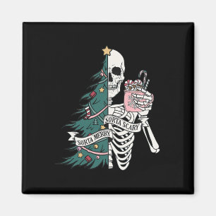 Aimant Squelette drôle de Noël plutôt joyeux plutôt effra
