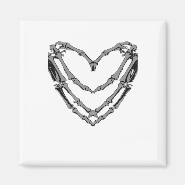 Aimant Squelette Mains Coeur Signer Retro Costume Hallowe (Devant)
