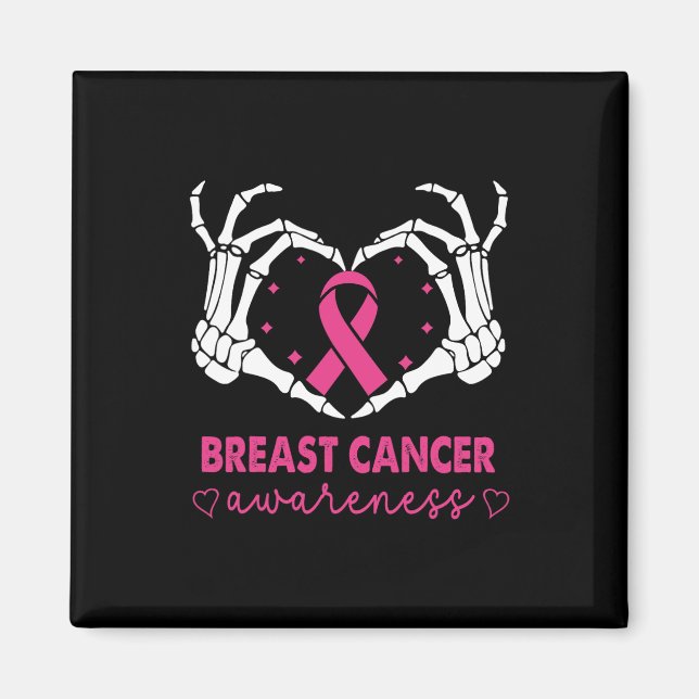 Aimant Squelette Mains signe du coeur Halloween Cancer du (Devant)