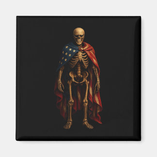 Aimant Squelette patriotique Drapeau américain Horreur go