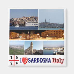 Aimant SRD039 SARDINIA I Love, Mosaic, Italie, Frigo