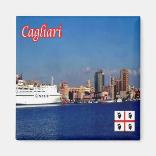 Aimant SRD062 CAGLIARI, port, Sardaigne, réfrigérateur