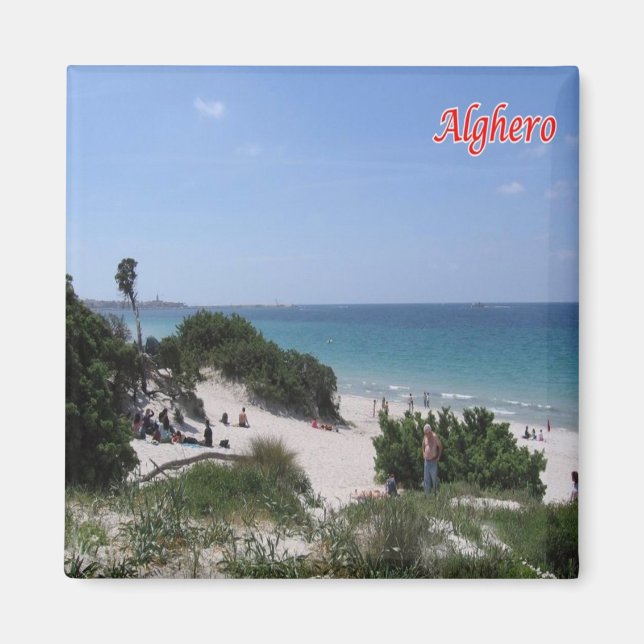 Aimant SRD069 ALGHERO Beach, Sardaigne, Italie, Frigo (Devant)
