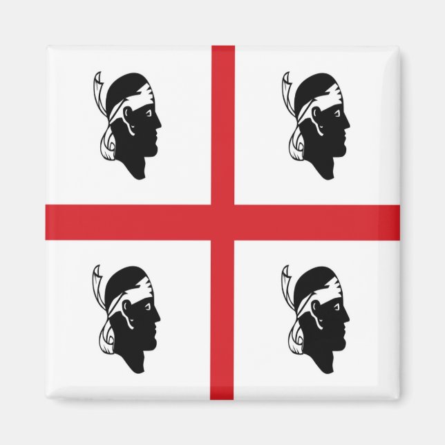 Aimant SRD072 DRAPEAU, SARDAIGNE, Italie, réfrigérateur (Devant)