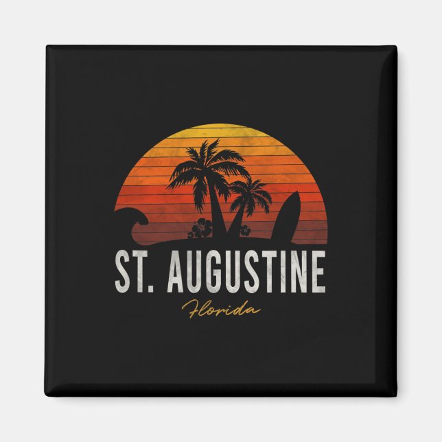 Aimant St Augustine Beach Floride Fl Palms Surf de vacanc (Devant)