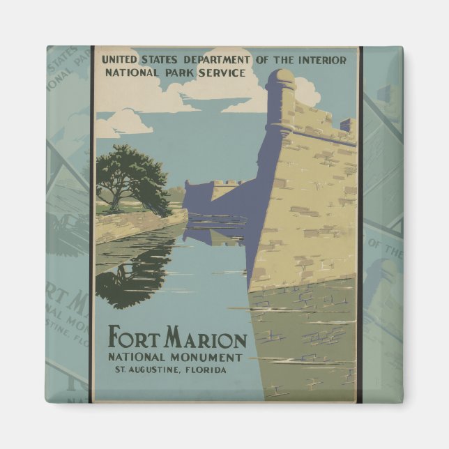 Aimant St. Augustine Florida Poster du fort espagnol (Devant)