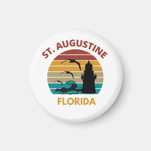 Aimant St Augustine Florida Retro Sunset Design