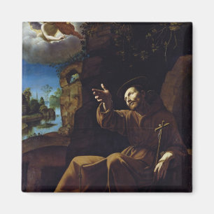 Aimant St Francis d'Assisi a consolé par un ange