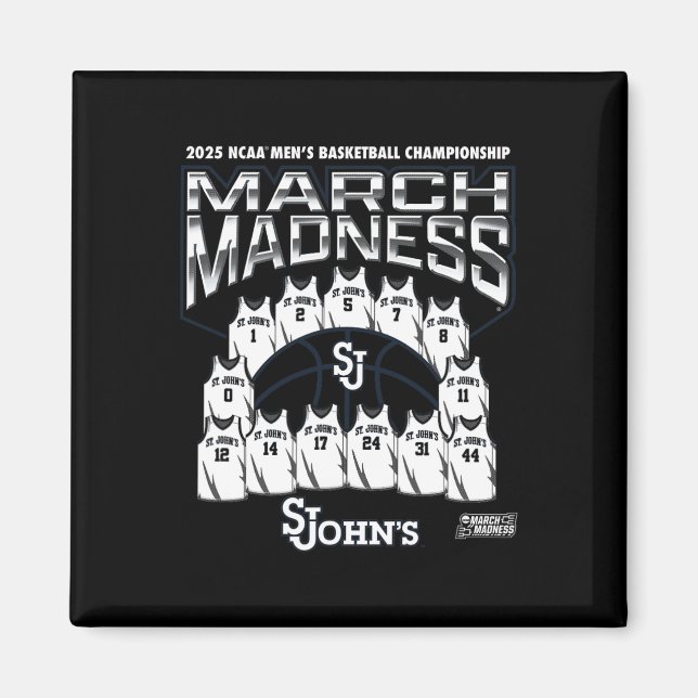Aimant St. John's March Madness 2025 Men's Sketll Nil  (Devant)