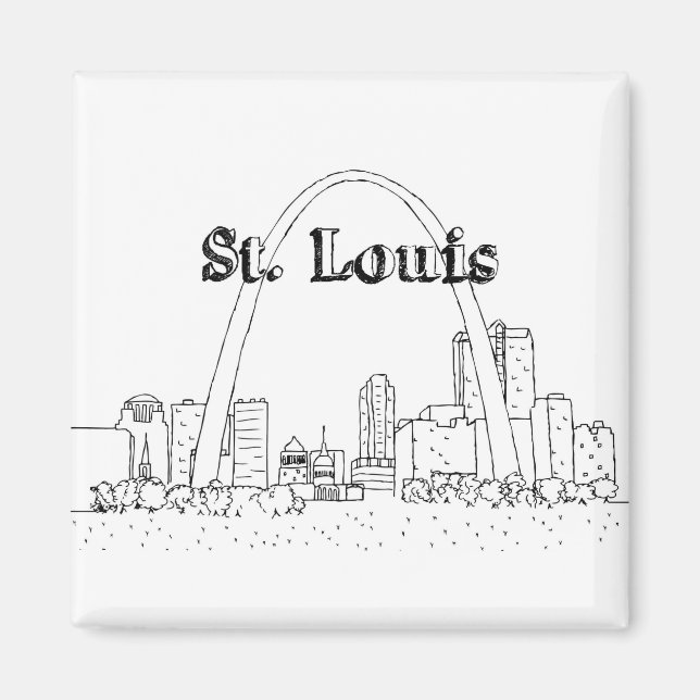 Aimant St. Louis Arc Vacances Dessin Vacances Art Voyage (Devant)